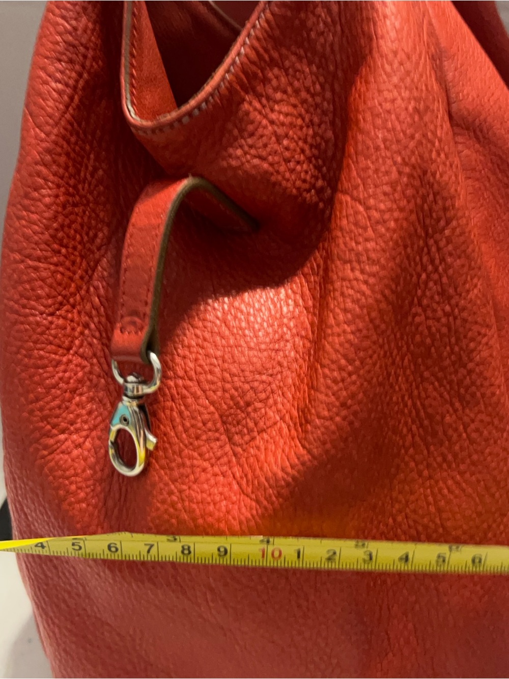 Classic Red Leather Prune Hobo Tote bag - Picture 8 of 12